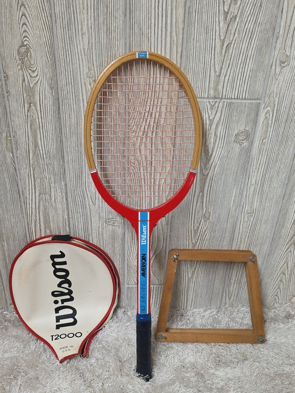 Vintage Wilson Billie Jean King American Strata-Bow Wooden Tennis Racket